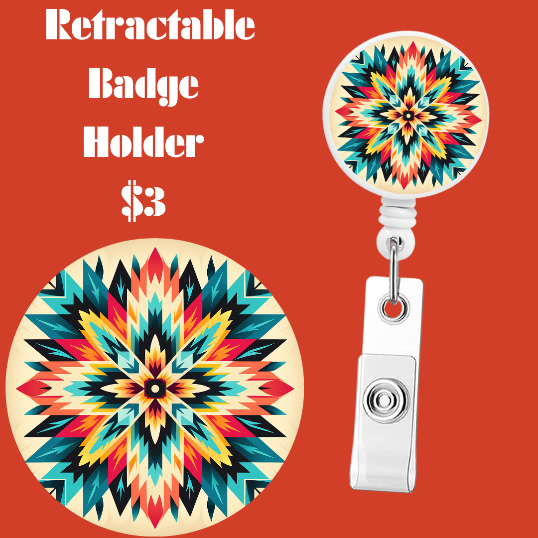 Aztec Mosaic Retractable Badge Reels