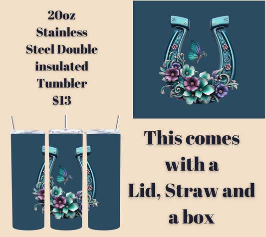 Butterfly Meadow Horseshoe Tumbler