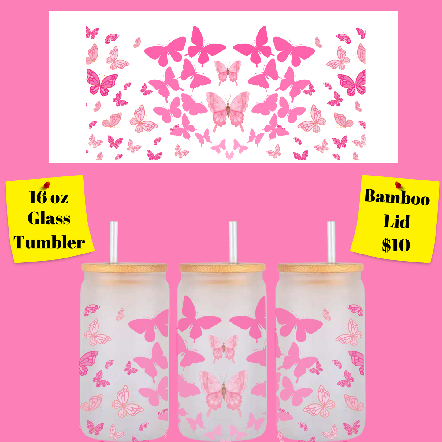 Inspirational Flutter Glass Tumbler Series