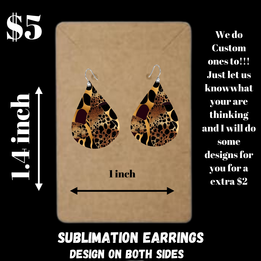 Leopard Sublimated Earrings