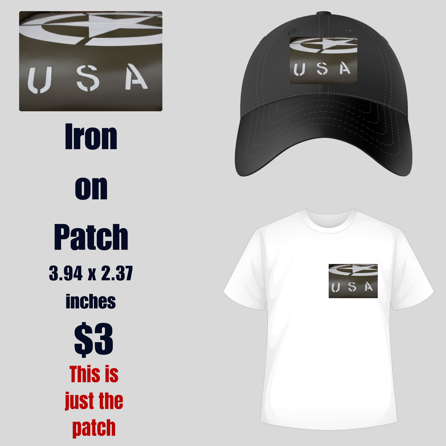 Patriotic USA Iron-On Patch