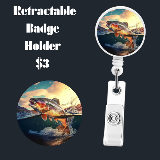 Jumping Trout Retractable Badge Holder