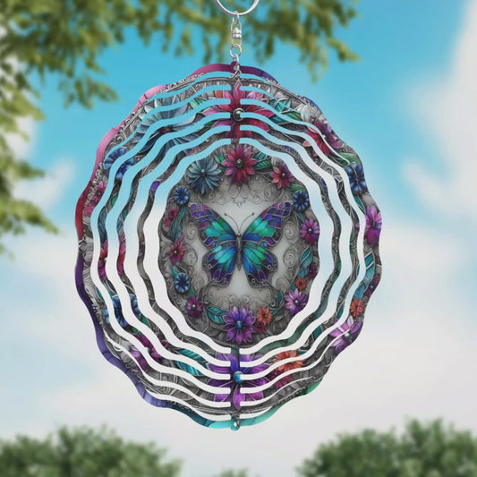8-Inch 3-D Butterfly Garden Wind Spinner