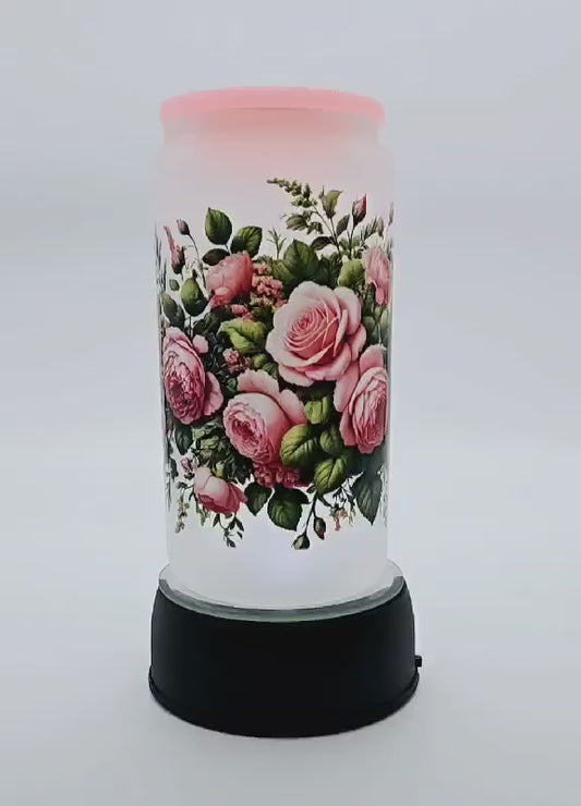 Blushing Rose Garden Glass Tumbler