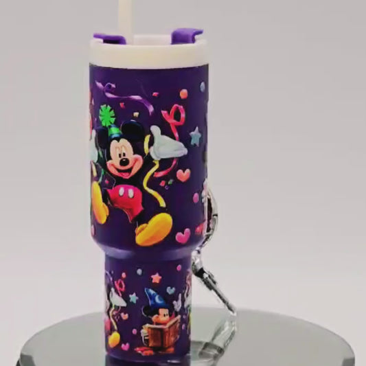 Purple Character Mini Tumbler Keychain with Chapstick Holder