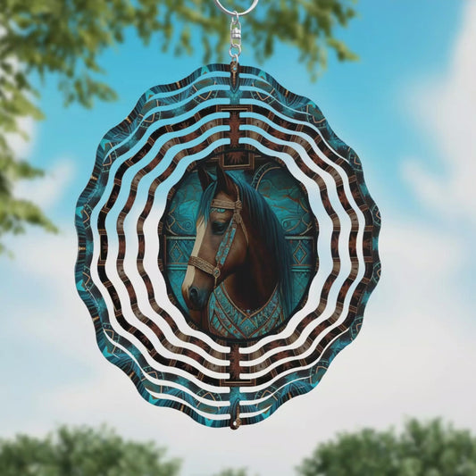 8-Inch 3-D Horse Art Wind Spinner