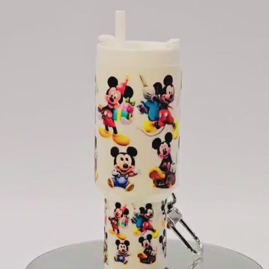 Mini Tumbler Keychain with Chapstick Holder – Mickey-Inspired Design