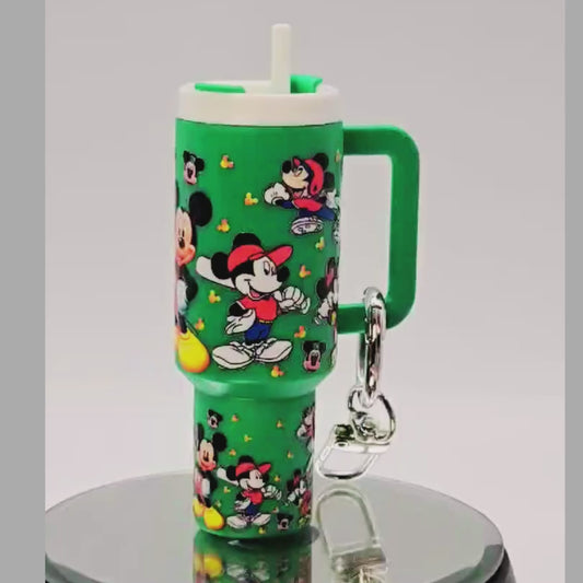 Green Character Mini Tumbler Keychain with Chapstick Holder